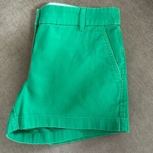 J. Crew Factory 3.5" chino shorts. Vibrant Green